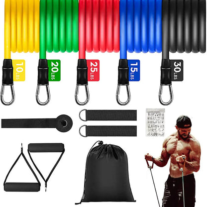 11 Piece Fitness Resistance Bands Exercise Set